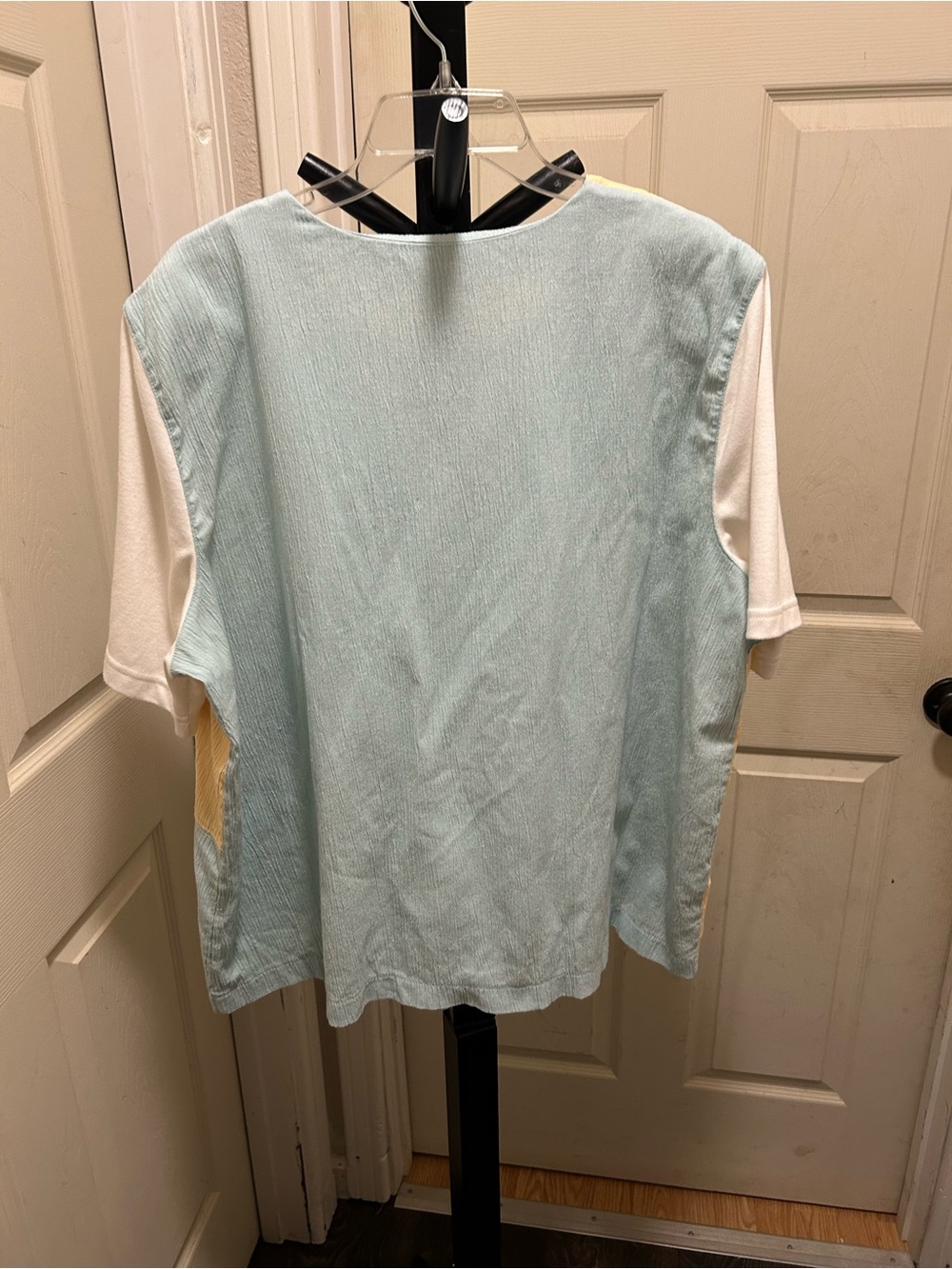 Alfred Dunner Pastel Patchwork Button-Front Top - Picture 2 of 9